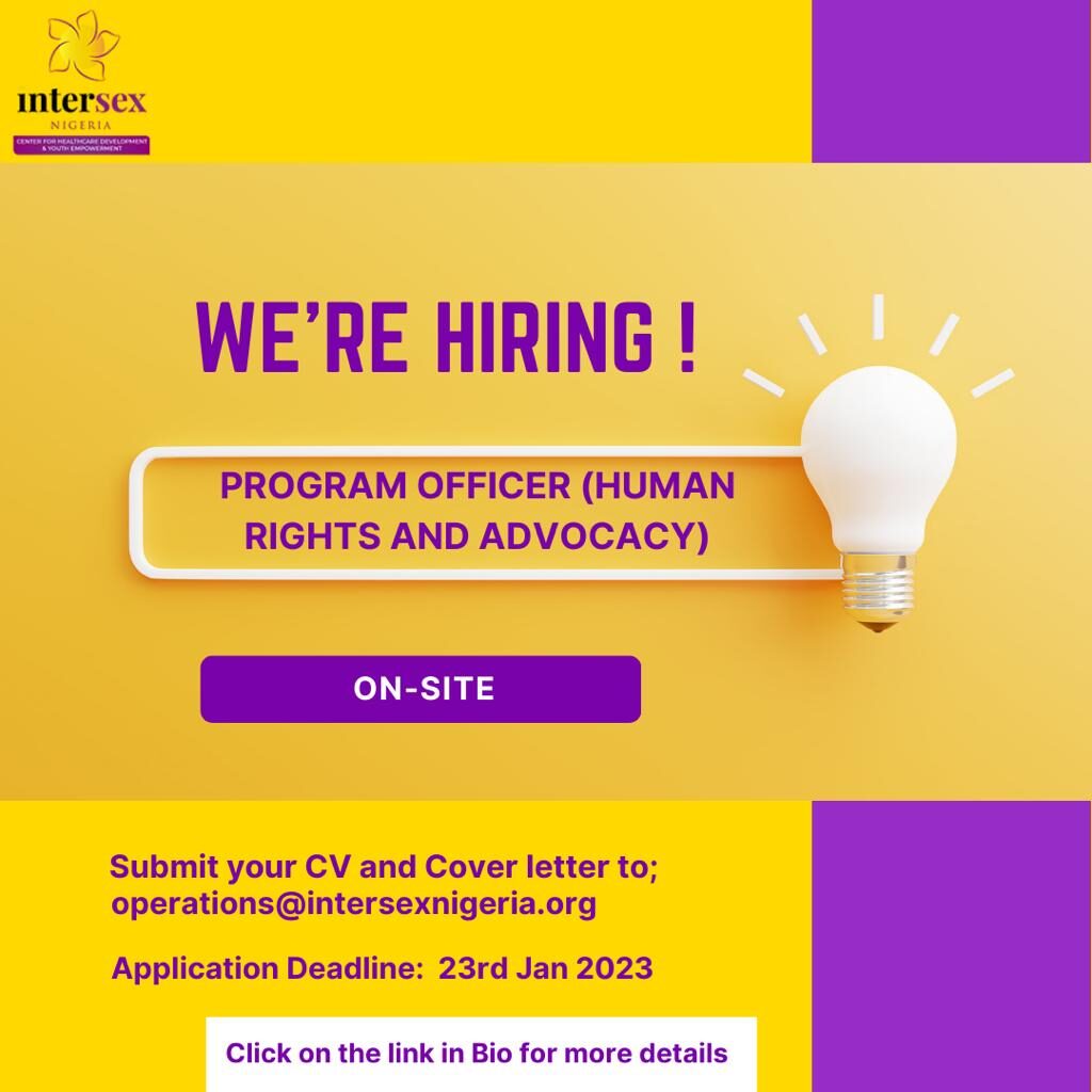 WE ARE HIRING: PROGRAM OFFICER (Human Rights and Advocacy)